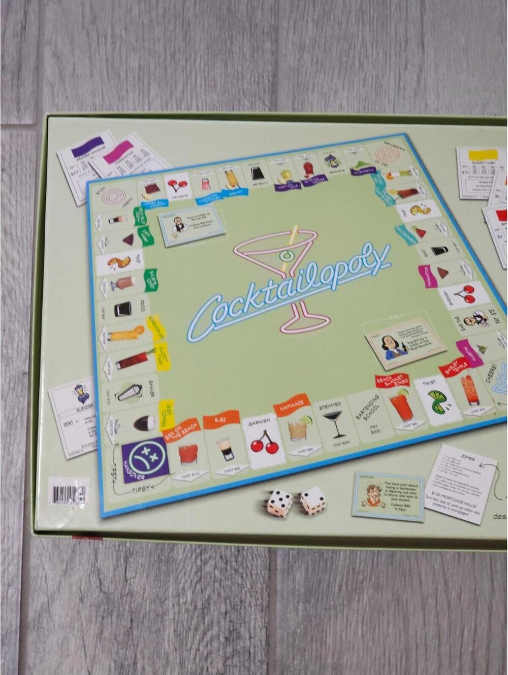 Cocktailopoly Monopoly Style Board Game Never Played All Pieces Factory Sealed! - Picture 10 of 11